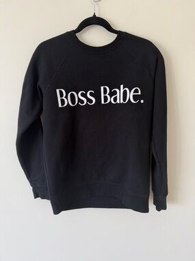 74. | Brunette The Label | Boss Babe. | Black Sweatshirt